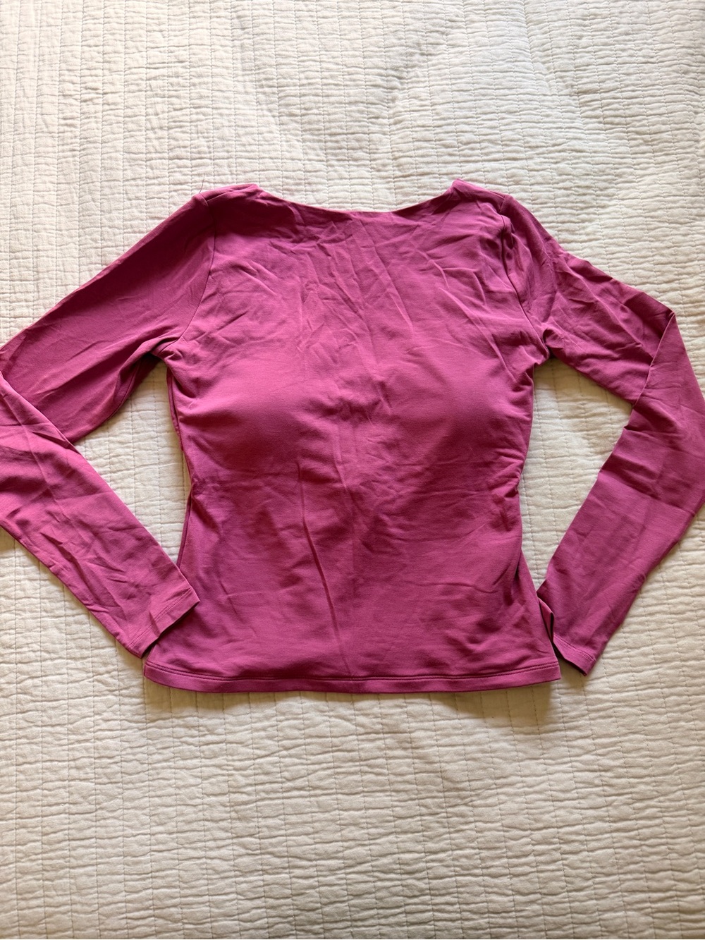 Abercrombie & Fitch Long-Sleeve Scoop Neck Top - Magenta